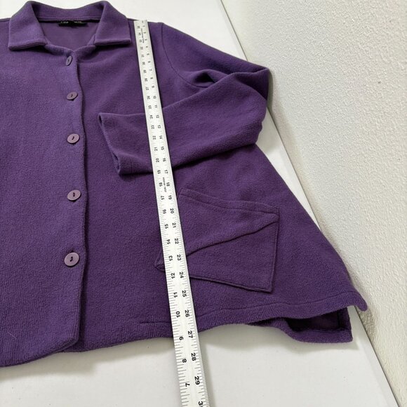 FH Clothing Co Button Front Shirt Shacket Size M Purple Cotton Pockets USA - Picture 11 of 13